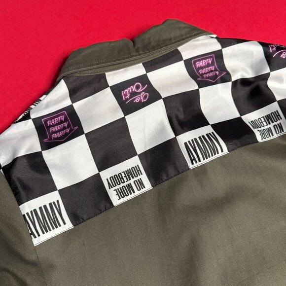 Khaki Street-Style Utility Maxi Dress with Print, Size US 4 - Picture 9 of 11